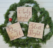 Load image into Gallery viewer, Christmas Tier Tray Decor, Rustic Signs, Rustic Christmas Decorations, Farmhouse Signs, Christmas Centerpiece, Christmas Decor, Set of 3
