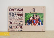 Load image into Gallery viewer, Americana Decor, Proud To Be An American, Rustic Photo Frame, 4th of July Decoration, Picture Frame, Patriotic Decoration, Independence Day
