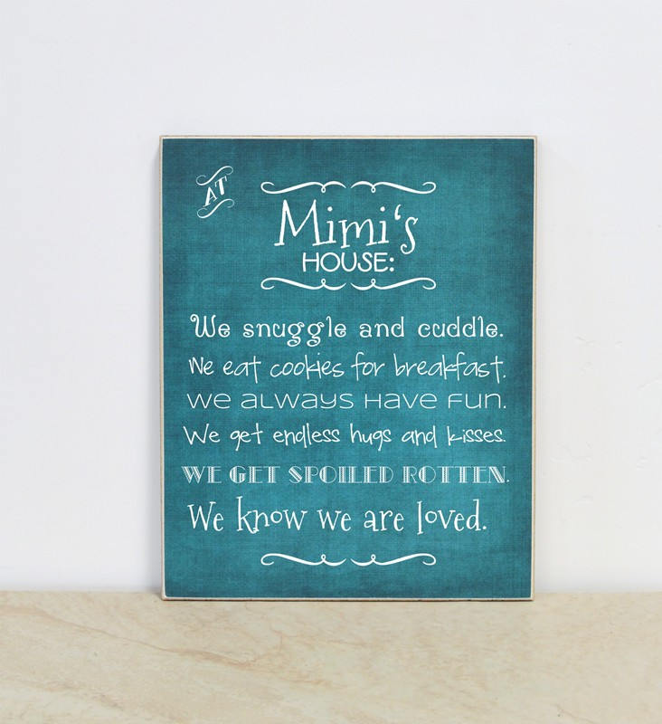 Mimi's House Rules Wooden Sign, Christmas Gift For Mimi, Gift For Nana, Gift For Grandma, Personalized Gift For Grandma, Meme, Grandma Gift
