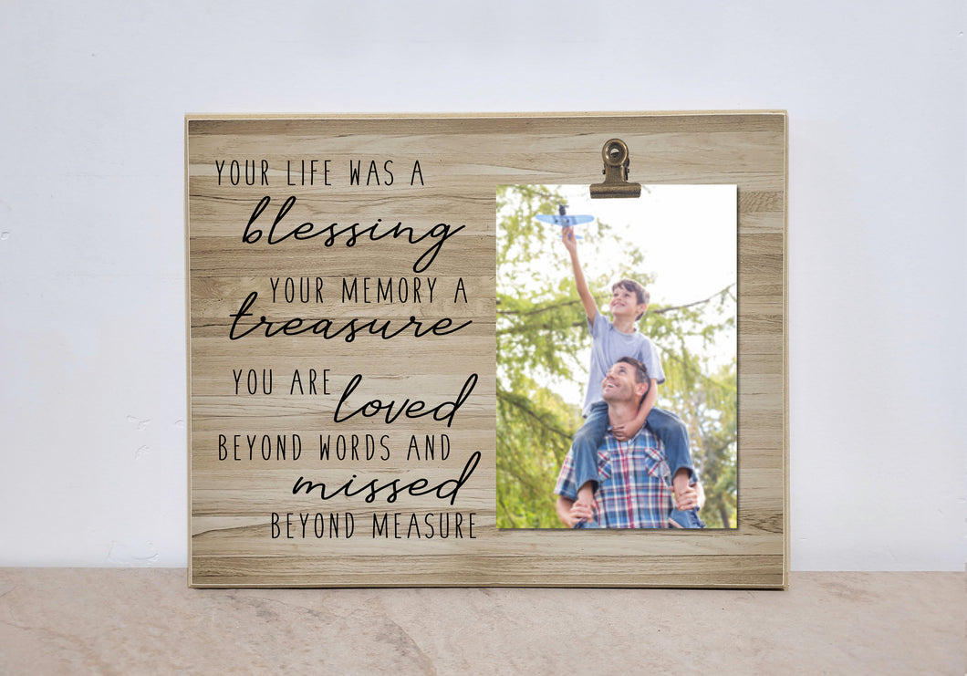 Sympathy Gift Idea, Memorial Frame, Condolences Gift {Life Was a Blessing} Photo Frame, Funeral Decoration, Bereavement Gift, Picture Frame