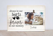 Load image into Gallery viewer, Pet Memorial Gift for Pet Loss, Personalized In Memory Of Picture Frame, Always in our Hearts, Pet Sympathy Photo Frame, Dog Memorial Gift

