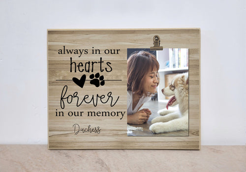 Pet Memorial Gift for Pet Loss, Personalized In Memory Of Picture Frame, Always in our Hearts, Pet Sympathy Photo Frame, Dog Memorial Gift