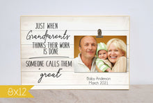 Load image into Gallery viewer, Grandparents Day Gift for Great Grandpa, Custom Pregnancy Announcement for Great Grandpa Gift, Great Grandpa Picture Frame (Work is Done)
