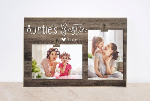Auntie's Bestie Personalized Aunt Picture Frame, Custom Birthday Gift For Aunt, Auntie Photo Frame, Favorite Aunt Gift From Niece or Nephew