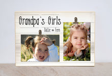 Load image into Gallery viewer, Grandpa&#39;s Girls, Granddaughter Photo Frame, Personalized Picture Frame For Grandpa, Papa, Birthday or Christmas Gift
