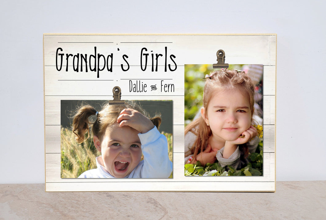 Grandpa's Girls, Granddaughter Photo Frame, Personalized Picture Frame For Grandpa, Papa, Birthday or Christmas Gift