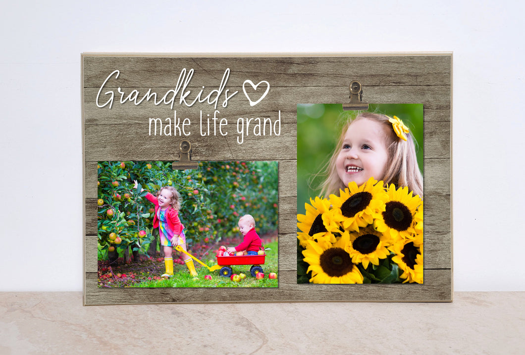 Grandchildren Photo Frame Gift For Grandparents, Grandkids Make Life Grand, Personalized Picture Frame For Grandma, Christmas Gift