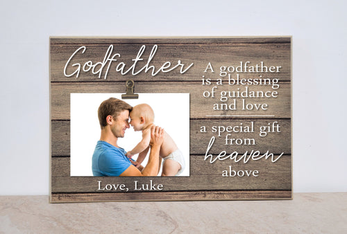 Godfather Gift, Thank You Gift For Godfather, A Godfather is a Blessing, Personalized Photo Frame, Godfather Proposal, Christening Gift