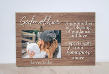 Load image into Gallery viewer, Godfather Gift, Thank You Gift For Godfather, A Godfather is a Blessing, Personalized Photo Frame, Godfather Proposal, Christening Gift
