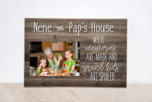 Load image into Gallery viewer, Grandparents Photo Frame Grandma and Grandpa&#39;s House - Where Memories are Made and Grandkids are Spoiled,Grandparents Gift, Grandparents Day
