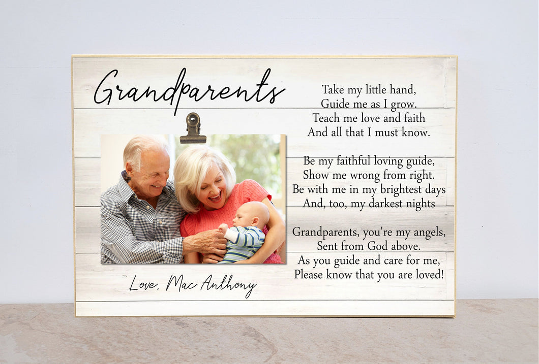 Grandparents Photo Frame With Poem, Personalized Gift For Grandparents, Grandparents Day Gift, Picture Frame for Grandparents, Birthday Gift