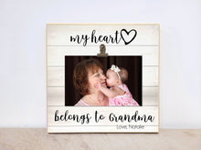 Load image into Gallery viewer, My Heart Belongs to Grandma, Custom Picture Frame for Christmas, Birthday Gift For Grandma, Personalized Photo Frame for Nana, Mimi, GiGi
