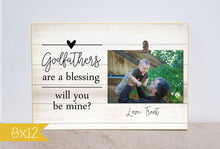 Load image into Gallery viewer, Godparent Gift, Will You Be My Godparents, Personalized Photo Frame, Godparent Picture Frame, Baptism Gift, Dedication, Christening Gift
