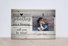Load image into Gallery viewer, Godmother Gift, Will You Be My Godmother, Personalized Photo Frame, Godmother Picture Frame, Baptism Gift, Christening Gift, Dedication Gift

