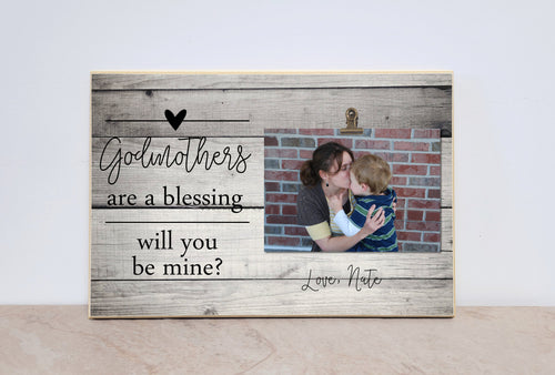 Godmother Gift, Will You Be My Godmother, Personalized Photo Frame, Godmother Picture Frame, Baptism Gift, Christening Gift, Dedication Gift