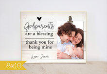 Load image into Gallery viewer, Godparent Thank You Gift, Will You Be My Godparents, Personalized Photo Frame, Godparent Picture Frame, Baptism Gift, Christening Gift
