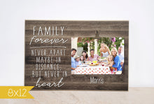Load image into Gallery viewer, Family Photo Frame, Going Away Gift, Family Moving Away Gift { Family Forever - Never Apart }  Custom Family Photo Frame, Gift for Family
