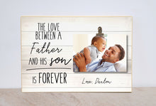 Load image into Gallery viewer, Personalized Photo Clip Frame Gift for Dad, Valentines Day Gift from Son, Custom Picture Frame { Love Between a Father and His Son }
