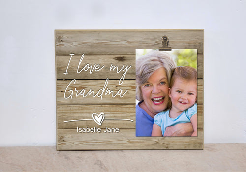I Love My Grandma, Christmas Gift for Grandma, Personalized Picture Frame, Birthday Gift for Nana, Mimi, Gigi - Custom Photo Frame