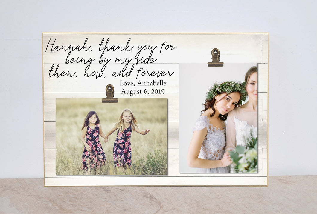 Bridesmaid Thank You Gift, Personalized Picture Frame From the Bride, Bridesmaid Photo Frame, Wedding Day Gift From the Bride