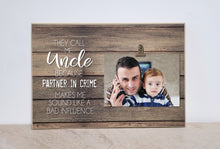Load image into Gallery viewer, Personalized Uncle Picture Frame, Birthday Gift For Uncle  {Uncle Partner in Crime}  Photo Frame, Favorite Uncle Gift, Uncle Frame
