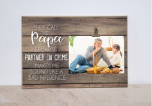 Load image into Gallery viewer, Father&#39;s Day Gift for Papa, Picture Frame, Birthday Gift For Grandpa  {Papa Partner in Crime}  Photo Frame, Grandparents Day Gift for Papa
