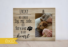 Load image into Gallery viewer, Pet Photo Frame for Loss of Pet, Personalized In Memory Of Picture Frame, No Longer By My Side, Pet Sympathy Photo Frame, Dog Memorial Gift

