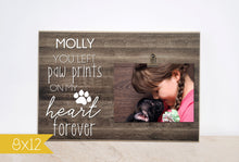 Load image into Gallery viewer, Personalized In Memory, Pet Loss Gift, Pet Loss Picture Frame, You Left Paw Prints On My Heart, Pet Sympathy Photo Frame, Dog Memorial Gift
