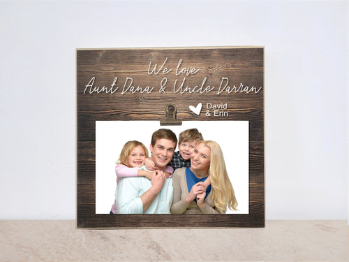 We Love Aunt and Uncle Personalized Photo Frame, Birthday Gift For Uncle, Custom Aunt Photo Frame, Gift From Niece and Nephew