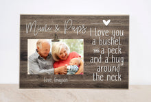 Load image into Gallery viewer, Christmas Gift for Grandpa, I Love You a Bushel and a Peck, Personalized Photo Frame for Grandma and Grandpa, Grandparents Day Gift Frame
