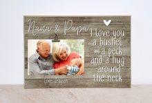 Load image into Gallery viewer, Christmas Gift for Grandpa, I Love You a Bushel and a Peck, Personalized Photo Frame for Grandma and Grandpa, Grandparents Day Gift Frame
