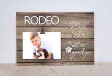 Load image into Gallery viewer, Pet Loss Photo Frame, Personalized Pet Sympathy Frame {Favorite Hello, Hardest Goodbye} In Memory Of Picture Frame, Cat Loss, Dog Loss
