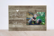 Load image into Gallery viewer, Godparent Gift, Will You Be My Godparents, Personalized Photo Frame, Godparent Picture Frame, Baptism Gift, Dedication, Christening Gift
