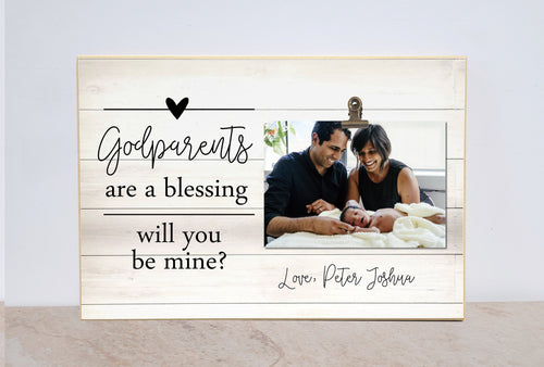 Godparent Gift, Will You Be My Godparents, Personalized Photo Frame, Godparent Picture Frame, Baptism Gift, Dedication, Christening Gift