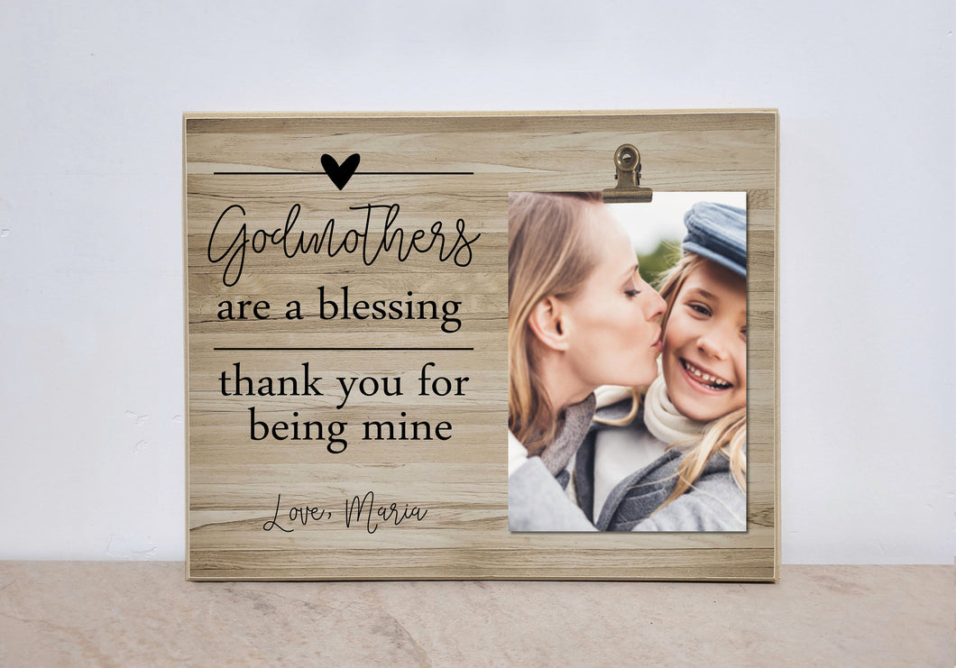 Godmother Thank You Gift, Personalized Photo Frame, Godmother Picture Frame, Baptism Gift, Dedication or Christening Gift, Godmother Gift