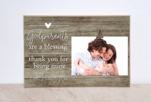 Load image into Gallery viewer, Godparent Thank You Gift, Will You Be My Godparents, Personalized Photo Frame, Godparent Picture Frame, Baptism Gift, Christening Gift
