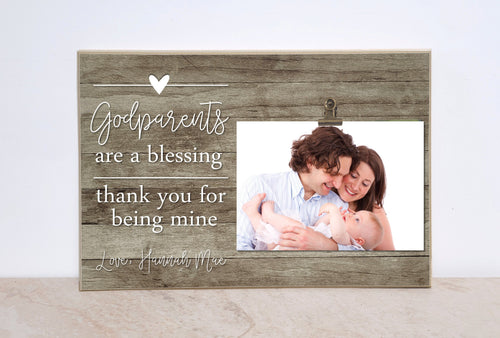 Godparent Thank You Gift, Will You Be My Godparents, Personalized Photo Frame, Godparent Picture Frame, Baptism Gift, Christening Gift