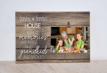 Load image into Gallery viewer, At Grandma and Grandpa&#39;s House, Custom Photo Frame Gift for Grandparents, Personalized Grandparent Christmas Gift
