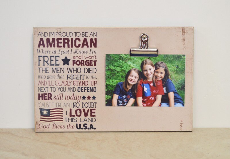 Americana Decor, Proud To Be An American, Rustic Photo Frame, 4th of July Decoration, Picture Frame, Patriotic Decoration, Independence Day