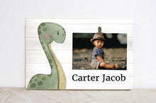 Load image into Gallery viewer, Dinosaur Nursery Picture Frame, Personalized Wall Art for Kids Room, Personalized Baby Shower Decor, 1st Birthday Decoration, Photo Frame
