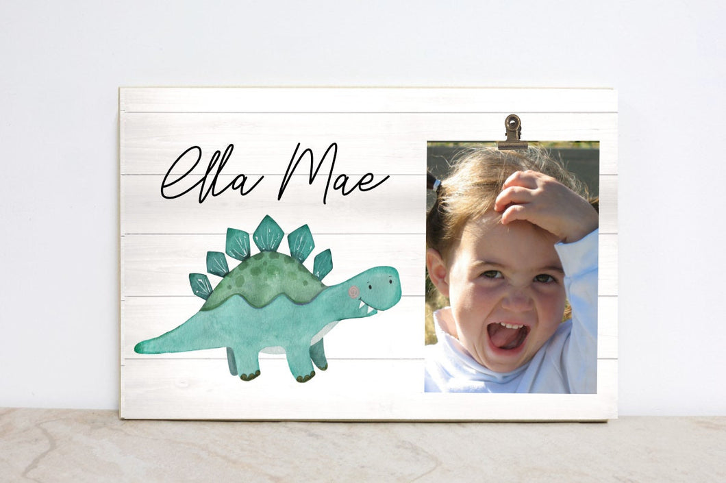 Dinosaur Wall Art Decor For Nursery, Personalized Picture Frame, Kids Room Dinosaur Sign, Personalized Baby Shower Decor or Gift, Boys Room