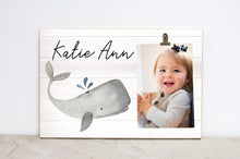 Load image into Gallery viewer, Dolphin Sign for Nautical Nursery, Personalized Picture Frame, Ocean Baby Announcement, Under the Sea Sign, Baby&#39;s Room, Nursery Decor  OC05
