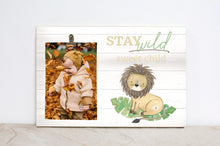 Load image into Gallery viewer, Safari Nursery Decor, Safari Animal Sign, Personalized Picture Frame, Stand Tall Sign, Jungle Nursery Wall Art, Baby Shower Gift Idea, S01
