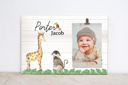 Jungle Nursery Signs Wall Art, Personalized Baby and Kids Frame, Personalized Safari Decor, Kids Room Wall Decor, Baby Shower Gift, S02