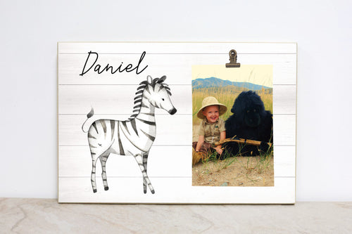 Safari Nursery Picture Frame, Jungle Animal Sign, Nursery Wall Art, Photo Frame for Baby's Room, Nursery Wall Decor, Baby Shower Gift, S04