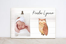 Load image into Gallery viewer, Woodland Birthday Party Decoration, Forest Animal First Birthday Picture Frame, Personalized Woodland Birthday Sign, Custom Photo Frame, W07
