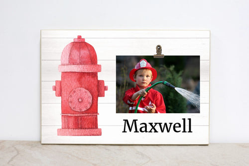 Personalized Fireman Nursery Decor, Picture Frame, Fire Fighter Sign, Nursery Wall Decor, 1st Birthday Decor, Firefighter Nursery Wall Art