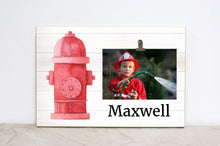 Load image into Gallery viewer, Firefighter Nursery Decor, Personalized Picture Frame, Firemen Sign, Boys Room Wall Decor, 1st Birthday Decor, Firefighter Nursery Wall Art
