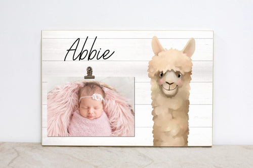 Llama Nursery Picture Frame, Alpaca Sign, Nursery Wall Art, Photo Frame for Baby's Room, Nursery Wall Decor, Baby Shower Gift Idea- L02