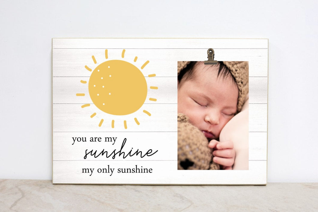 You Are My Sunshine Photo Frame, Boho Nursery Picture Frame, Nursery Wall Art, Photo Frame for Baby Boy / Baby Girl, Baby Shower Gift SUN01